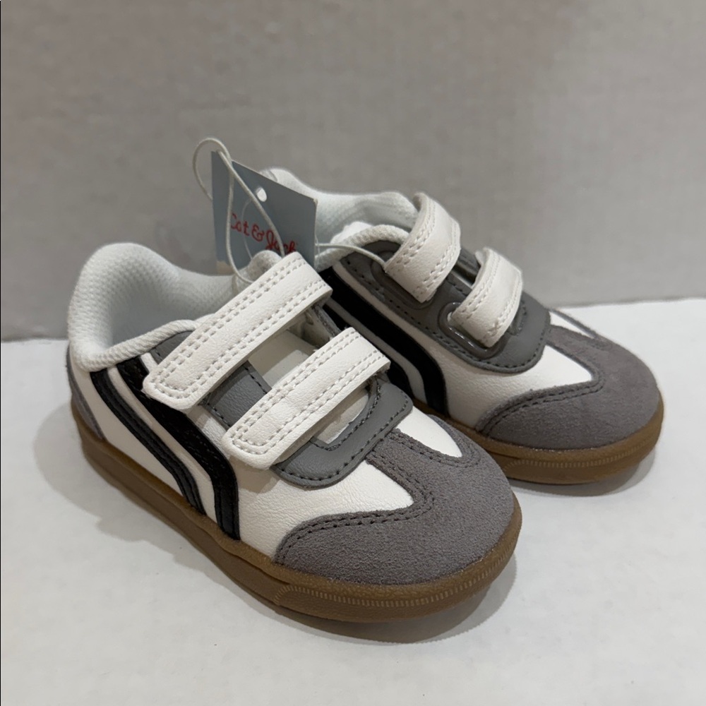 Cat & Jack White, Gray, and Black Kids Sneakers